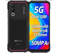 DOOGEE Smartphone Rugged 5G Blade 20 Turbo, 32GB+256GB(Esterno 2TB), Batteria 10300mAh& Spesso Solo 15,8mm, 6,6'' Senza Cornici Schermo, Fotocamera AI 50MP, Android 15 Telefono Antiurto, NFC Nero