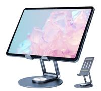 DOOGEE Supporto Tablet Regolabile e Pieghevole, Porta Tablet in Alluminio Tavolo Girevole a 360°