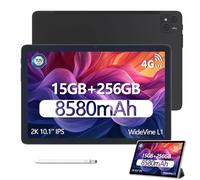 DOOGEE T10 Pro Tablet 10.1 Pollici Tablet FHD+, 15GB RAM + 256GB ROM/TF 1TB, 8580mAh, Android 12 Octa-Core, Dual 4G LTE, 2.4/5G WiFi, 13MP + 8MP, TÜV Certificato, Widevine L1/GPS/OTG/Type-C, Nero