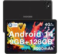DOOGEE T10W - Tablet 10 Pollici, Dual 4G LT + 5G WiFi, 9GB RAM + 128GB ROM (TF 1TB), 8000mAh Batteria, Octa-Core/TÜV Luce Blu Bassa/Face ID/OTG/ BT5.0/3.5mm Jack - Nero