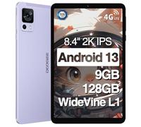 DOOGEE T20 Mini Tablet, Tablet 8 Pollici, 9GB RAM + 128GB ROM/1TB, Tablets Android 13, Schermo 1920x1200 FHD+ e Batteria da 5060mAh, 4G LTE e WiFi 2.4G/5G Certificato TÜV, Tablets Con SIM, Viola