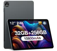 DOOGEE T20 Ultra Android 13 Tablet 32GB RAM + 256GB ROM (2TB TF) Helio G99 Octa-Core 12" 2.4K IPS Dual Display 4G LTE + 5G WiFi,10800mAh Batteria,Fotocamera 16MP, BT5.2, 3.5mm Jack, Face ID Grigio)