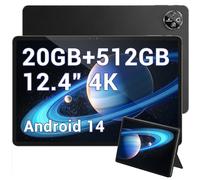 DOOGEE T30 MAX Tablet 12.4 Pollici, Gaming Tablet PC Android 14, 20GB RAM + 512GB ROM/(2TB Espandibile), 2560 * 1600 4K Display, 10800mAh/33W, 50MP+20MP, Widevine L1,Helio G99, 4G LTE/5G WiFi/OTG/GPS