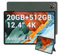 DOOGEE T30 MAX Tablet 12.4 Pollici, Gaming Tablet PC Android 14, 20GB RAM + 512GB ROM/(2TB Espandibile), 2560 * 1600 4K Display, 10800mAh/33W, 50MP+20MP, Widevine L1,Helio G99, 4G LTE/5G WiFi/OTG/GPS
