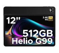 DOOGEE T40 Pro 512GB ROM + 20GB RAM Tablet 12 Pollici 2.4K Display, Tablet Android 14 10800mAh Helio G99 Quattro Altoparlanti 4G LTE/2.4GHz/5GHz WiFi 16MP+ 8MP, Nero