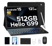 DOOGEE T40 Pro Tablet 12 Pollici, 20GB RAM + 512GB ROM Tablet Android 15, 2.4K Helio G99 Tablets Gaming, 10800mAh Batteria, Tablets con Tastiera + Mouse + Penna Capacitiva, 16MP+ 8MP/GPS Nero