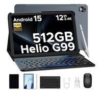 DOOGEE T40 Pro Tablet 12 Pollici, 20GB RAM + 512GB ROM Tablet Android 15, 2.4K Helio G99 Tablets Gaming, 10800mAh Batteria, Tablets con Tastiera + Mouse + Penna Capacitiva, 16MP+ 8MP/GPS Grigio