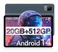 DOOGEE T40 Tablet 11 Pollici Android 14 Tablet, 2.5K 20GB RAM+512GB ROM/TF 2TB, Helio G99 Octa Core, Tablets con sim, 4G Dual SIM, Face ID/8580mAh/16MP+8MP/BT5/GPS/GMS/OTG/Type-C, Grigio