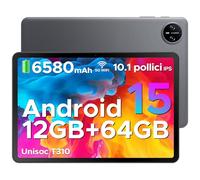 DOOGEE Tab A9 Android 15 Tablet 10 Pollici, 12(3+9) GB RAM + 64GB ROM (TF 2TB), 6580mAh, 5G+2.4G WiFi, 1280 * 800 IPS, 8MP, Tablet in Offerta Unisoc T310/ OTG/Face Unlock,Blu o Grigio,Inviato a Caso