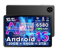DOOGEE Tab A9 Android 16 Tablet con Tastiera, Tablet 10 Pollici Gemini AI, 1280 * 800 HD IPS, 20GB RAM + 64GB ROM, 6580mAh, WiFi 5, Doppia Speaker, 8MP+5MP, Tablet in Offerta Face ID/OTG-Nero