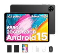 DOOGEE Tab A9 Pro Tablet Android 15, 20GB + 128GB/2TB Tablet con Tastiera, 6580mAh Tablets con Penna, Unisoc T310 Tablets 10 Pollici, Dual Speaker, GMS, Face ID, 3.5 mm Headphone Jack - Mouse/Case