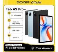 DOOGEE Tab A9 Pro+ Tablet Display HD da 11" 30 GB (6 + 24) 128 GB 8580 mAh Batteria grande Unisoc T7200 Doppio altoparlanti 13 MP Android 15