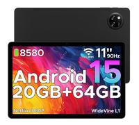 DOOGEE Tab A9+ Tablet 11 Pollici Android 15, 20(4+16) GB RAM+64GB ROM/2TB TF, Tablet PC Con WiFi 5, 8580mAh Batteria, Octa-core, Widevine L1, 13MP+5MP, 1280 * 800 HD, Bluetooth 5.0, OTG, GPS - Nero