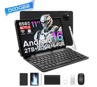 DOOGEE Tab A9+ Tablet in offerta Android 16 11" Display HD 20GB(4+16) 64GB Batteria Grande da 8580mAh T7200 Octa Core Doppi Altoparlanti 13MP tablet con tastiera e penna