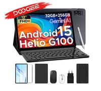 Doogee Tab E3+ 2 in 1 Tablet Pc Gemini Ai 12"" Display 2K Android 15 32Gb Ram (8+24) 256Gb Rom 8800Mah Batteria Helio G100 Tabletpc Black Tablet Only