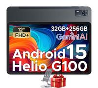 DOOGEE Tab E3+ AI Tablet 12 Pollici, 32GB RAM + 256GB ROM/2TB, 2.4K Tablet Android 8800mAh, Helio G100 Octa Core Gaming Tablet with SIM, Gemini AI Tablets Dual 4G LTE + 5G WiFi, Quad Speaker, Nero