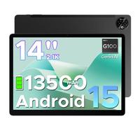 DOOGEE Tab E3 Max 2.1K Tablet 14 Pollici, 32GB+256GB(2TB TF), 13500mAh Batteria Tablet Android 15, MTK G100 Octa-Core Gaming Tablets, Dual SIM 4G LTE+5G WiFi, 16MP/BT5.2/3.5MM/GMS/4 Speakers, Nero