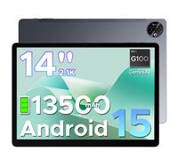 DOOGEE Tab E3 Max 2.1K Tablet 14 Pollici, 32GB+256GB(2TB TF), 13500mAh Batteria Tablet Android 15, MTK G100 Octa-Core Gaming Tablets, Dual SIM 4G LTE+5G WiFi, 16MP/BT5.2/3.5MM/GMS/4 Speakers, Grigio