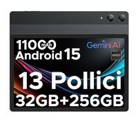 DOOGEE Tab E3 Pro Tablet 13 Pollici Android 15, G100 Gaming Tablet con Sim, 7.9mm, 32(8+24) GB+256GB, 11000mAh 18W Dual Card Slots, 4G LTE+ WiFi 2.4G/5G, 13MP+8MP, 90Hz, Quattro Altoparlantii, Nero