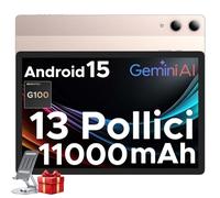 DOOGEE Tab E3 Pro Tablet 13 Pollici Android 15, G100 Gaming Tablet con Sim, 7.9mm, 32(8+24) GB+256GB, 11000mAh 18W Dual Card Slots, 4G LTE+ WiFi 2.4G/5G, 13MP+8MP, 90Hz, Quattro Altoparlantii, Oro