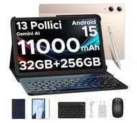 DOOGEE Tab E3 Pro Tablet 13 Pollici Helio G100, Android 15 Tablet con Tastiera 11000mAh 18W 4G LTE Dual Card Slots, 32GB RAM+256GB ROM(TF 2TB), 13MP+ 8MP 90Hz Quattro Altoparlanti, Oro