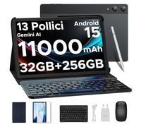 DOOGEE Tab E3 Pro Tablet 13 Pollici Helio G100, Android 15 Tablet con Tastiera 11000mAh 18W 4G LTE Dual Card Slots, 32GB RAM+256GB ROM(TF 2TB), 13MP+ 8MP 90Hz Quattro Altoparlanti, Nero