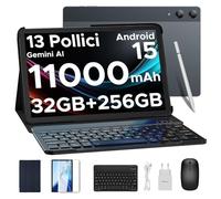 DOOGEE Tab E3 Pro Tablet 13 Pollici Helio G100, Android 15 Tablet con Tastiera 11000mAh 18W 4G LTE Dual Card Slots, 32GB RAM+256GB ROM(TF 2TB), 13MP+ 8MP 90Hz Quattro Altoparlanti, Grigio