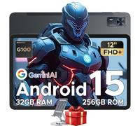 DOOGEE Tab E3+ Tablet 12 Pollici Helio G100, Android 15 Gaming Tablet Con Sim 2.4K 7.5mm, 32GB+256GB, 8800mAh 18W OTG 4G LTE, Dual Card Slots WiFi 2.4G/5G, 13MP+5MP, 90Hz Quattro Altoparlanti, Grigio