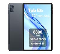 DOOGEE Tab E3+ Tablet Android 15, 12" IPS FHD+ 90Hz, 8GB RAM+256GB ROM/2TB, 8800mAh, 13+5MP Fotocamere, Octa-Core 6nm, Dual SIM 4G LTE, 4 Altoparlanti, GPS, Gemini AI, 2025, Grigio