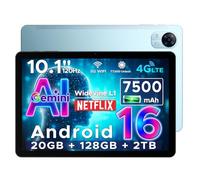 DOOGEE Tab G5 Android 16 Tablet con Sim, Tablet 10 Pollici Gemini AI, 20GB+128GB/2TB & T7200 Octa Core, 7500mAh, IPS HD 120Hz e Ultrasottile, 2 Altoparlanti/Widevine L1/8MP+5MP/Face ID/GPS-Blu