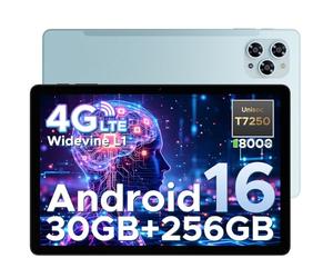 DOOGEE TAB G6 Android 16 Tablet 11 Pollici, Dual 4G LTE 90Hz, 30GB RAM+256GB ROM/TF 2TB Tablet Android, Octa-Core Tablet con Sim, 8000mAh/Gemini AI/Widevine L1/13MP+5MP/OTG/BT5/FACE ID/GPS/3.5mm Jack