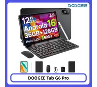 DOOGEE Tab G6 Pro 2 in 1 Tablet PC Gemini AI 12" 2.4K Android 16 36GB RAM (8+28) 128GB ROM Batteria 9000mAh Helio G100 Tablet Pad