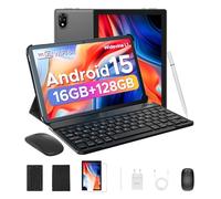 DOOGEE U10 Tablet 10 Pollici, Android 15 Tablet con Tastiera, 16GB RAM+128GB ROM (TF 2TB), WiFi 6, Widevine L1/5060mAh/8MP+5MP/BT5.0, Tablets con con Custodia, Mouse e Penna - Grigio