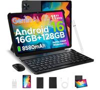DOOGEE U11 Android 16 Tablet 11 Pollici, 16GB+128GB/2TB TF Tablet con Tastiera, 90Hz, 8580mAh, 7.9mm Thin, Unisoc T7200 Octa Core/13MP/Widevine L1/Face ID, Tablets con Penna & Mouse & Case - Nero