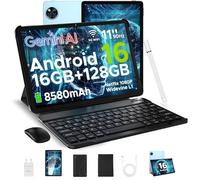 DOOGEE U11 Android 16 Tablet 11 Pollici, 16GB+128GB/2TB TF Tablet con Tastiera, 90Hz, 8580mAh, 7.9mm Thin, Unisoc T7200 Octa Core/13MP/Widevine L1/Face ID, Tablets con Penna & Mouse & Case - Blu