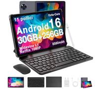 DOOGEE U11 PRO 2025 Tablet Android 16 Gemini AI, 30GB+256GB/2TB Tablet con Tastiera, 8580mAh 7.9mm Thin, T7200 Octa Core Tablets con Penna, 90Hz 1080P Tablets 11 Pollici, Widevine L1/Mouse/Case