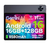 DOOGEE U11 Tablet Android 16, Tablet 11 Pollici, Gemini AI, 16GB RAM + 128GB ROM/2TB TF, 8580Amh, 7.9mm Thin, T7200 Octa-core, 90Hz 13MP, Support Face Unlock/GPS Grigio