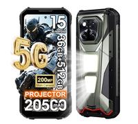 DOOGEE V Max Play 5G Rugged Smartphone with Proiettore,1200LM Luce Campeggio,36GB+512GB/2TB,6.78''FHD+120Hz Android 15 Telefono Indistruttibile,20500mAh 45W,200MP+20MP AI Fotocamera