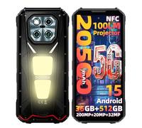 DOOGEE V MAX PLAY VIP 5G Rugged Smartphone Android 15, 20500mAh/45W Cellulare 36GB+512GB, 200MP+20MP Visione Notturna, 6.78" FHD+ 120Hz Display, Proiettore 100LM/Doppia Luce da Campeggio 1200LM/NFC