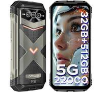 DOOGEE V MAX Pro 5G Ruggedised Smartphone 2024, 32(12+20)GB + 512GB (TF 2TB), 22.000mAh Batteria, Android 14, 108MP Triple AI Fotocamera (20MP Visione Notturna) + 16MP, FHD+ 120Hz, NFC (grigio)
