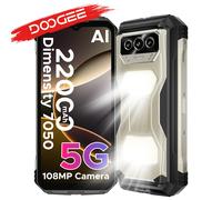 Doogee V Max S 5g Telefono robusto Batteria 22000Mah Doppie luci da campeggio 6,58" 120Hz Smartphone 8Gb 256Gb Titanium