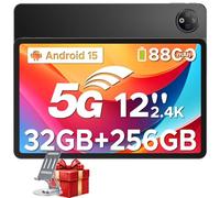 DOOGEE V Pad Tablet 5G, 2.4K Tablet 12 Pollici, 32GB RAM + 256GB ROM, 8800mAh 18W Batteria, Android 15, MTK 7050 Octa-Core Gaming Tablets, 13MP+8MP/BT5.2/3.5MM/GMS/4 Speakers/GPS, Nero