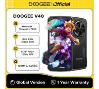 DOOGEE V40 5G Telefono robusto MediaTek Dimensity 7300 6.78 "FHD 120Hz 108MP Al Camera NFC 12GB 512GB 8680mAh Android 14 Smartphone