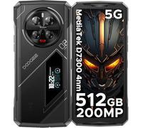 DOOGEE V40 Pro 5G Rugged Mobile Phone, 36 GB RAM + 512 GB ROM, Android 14, schermo Full HD da 6,7 pollici + schermo posteriore da 1,4 pollici, 8,680 mAh, fotocamera AI da 200 MP, NFC/WiFi 6 (argento)