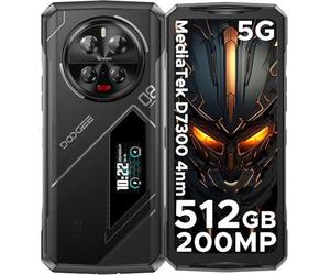 DOOGEE V40 Pro 5G Rugged Mobile Phone, 36 GB RAM + 512 GB ROM, Android 14, schermo Full HD da 6,7 pollici + schermo posteriore da 1,4 pollici, 8,680 mAh, fotocamera AI da 200 MP, NFC/WiFi 6 (argento)