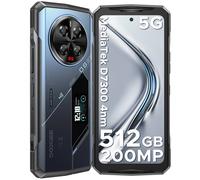 DOOGEE V40 Pro 5G Rugged Mobile Phone, 36 GB RAM + 512 GB ROM, Android 14, schermo Full HD da 6,7 pollici + schermo posteriore da 1,4 pollici, 8,680 mAh, fotocamera AI da 200 MP, NFC/WiFi 6 (blu)