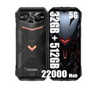 DOOGEE VMAX Pro 5G Rugged Smartphone, 22000mAh Batteria, 32GB+512GB, 6.58'' FHD+, 108MP Triple AI Fotocamera (20MP Visione Notturna)+ 16MP, Android 14 Cellulare Impermeabile, NFC Nero