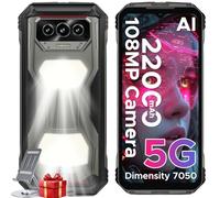DOOGEE VMAX S Rugged Smartphone 5G, 24GB+256GB, Telefono Indistruttibile, 22000mAh Batteria 33W, 1200LM Luce Campeggio, 108MP Fotocamera, Dimensity 7050 Smartphone Rugged, 6.58" FHD+120Hz, OTG/NFC/GPS