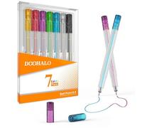 DOOHALO Cricut Joy - Set di penne gel glitterate per Cricut Joy (7 pezzi), penne a punta fine, punta da 0,8 mm, per lavori fai da te, lavori artigianali, scrittura e disegno, inviti, biglietti