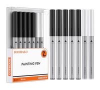 DOOHALO Pennarello acrilico nero bianco compatibile con Cricut Maker4/3/Explore 3/Air 2/Air Machine 1.0 punte per disegno e pittura 5 nero + 2 bianco